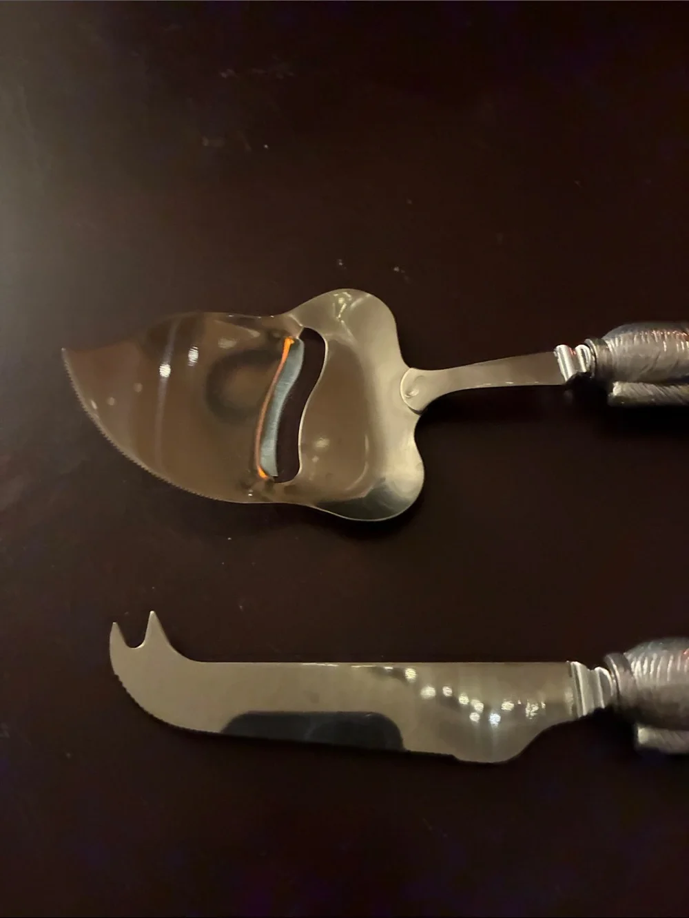Decorative Rabbit-Handled Cheese Knife and Server Set - Silver Arthur Court
